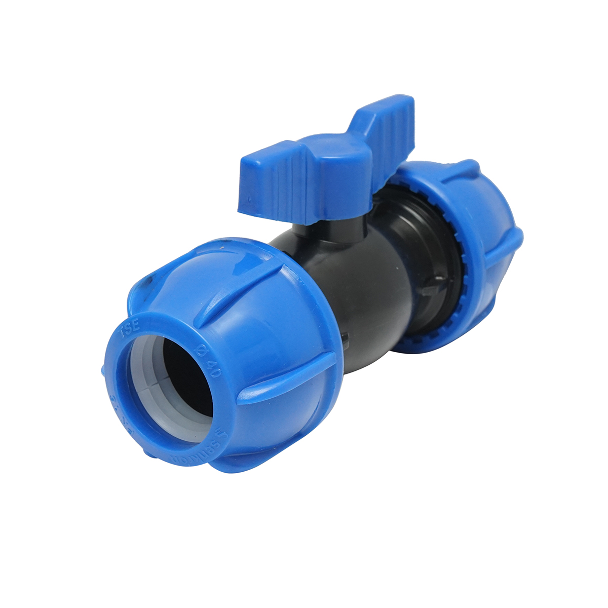 Robinet mufa cu bila compresiune PEHD D40x40mm, PN16 pentru sisteme de irigatii - imagine 3