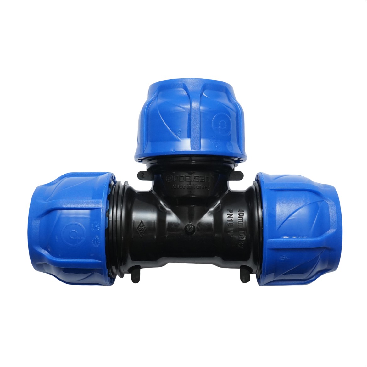 Teu egal compresiune D40x40x40mm PN16, pentru sisteme de irigatii