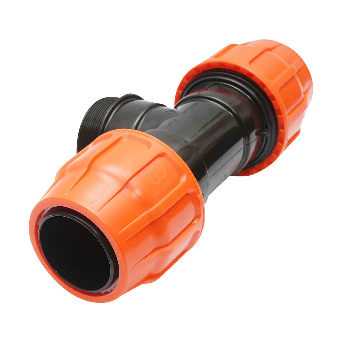 Teu egal compresiune Layflat cu filet exterior D3x3x3 toll PN6 pentru sisteme de irigatii - imagine 3