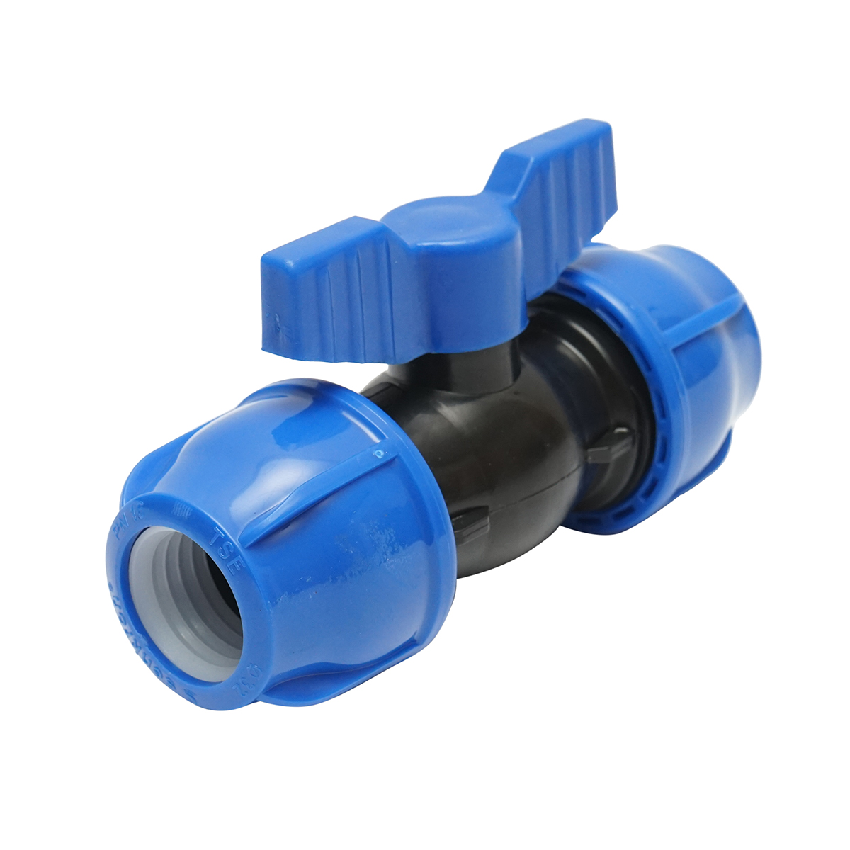 Robinet mufa cu bila compresiune PEHD D32x32mm, PN16, pentru sisteme de irigatii - imagine 2