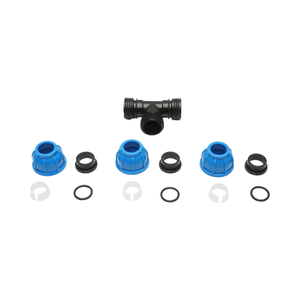 Teu compresiune egal 20x20x20mm PN16 pentru sisteme de irigatii - imagine 2