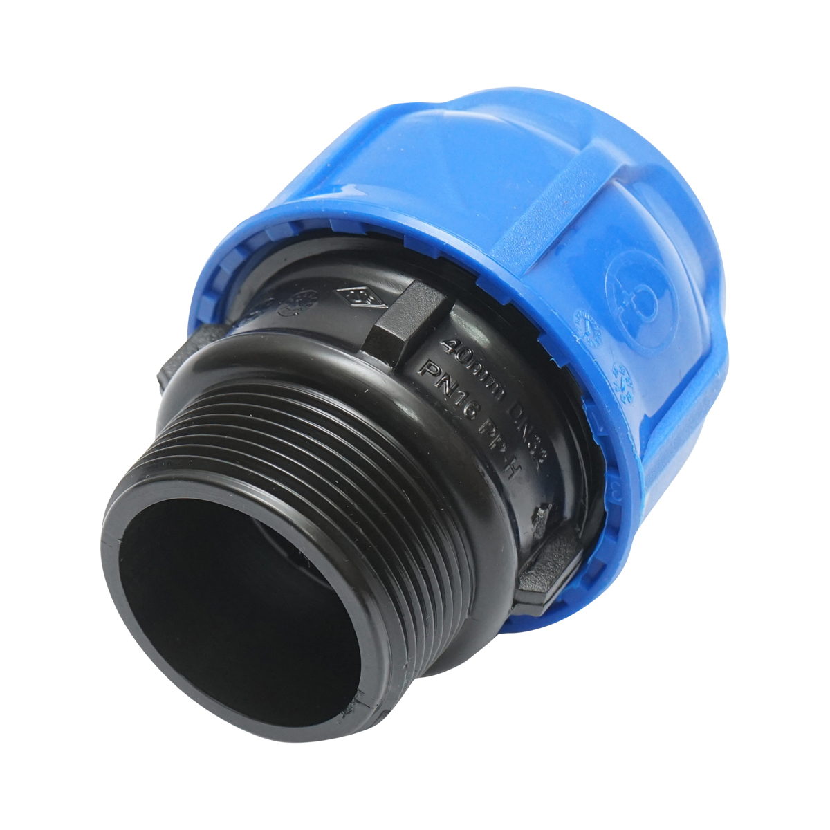 Racord compresiune cu filet exterior D40mmx1-1/2 toll, PN16 pentru sisteme de irigatii - imagine 4