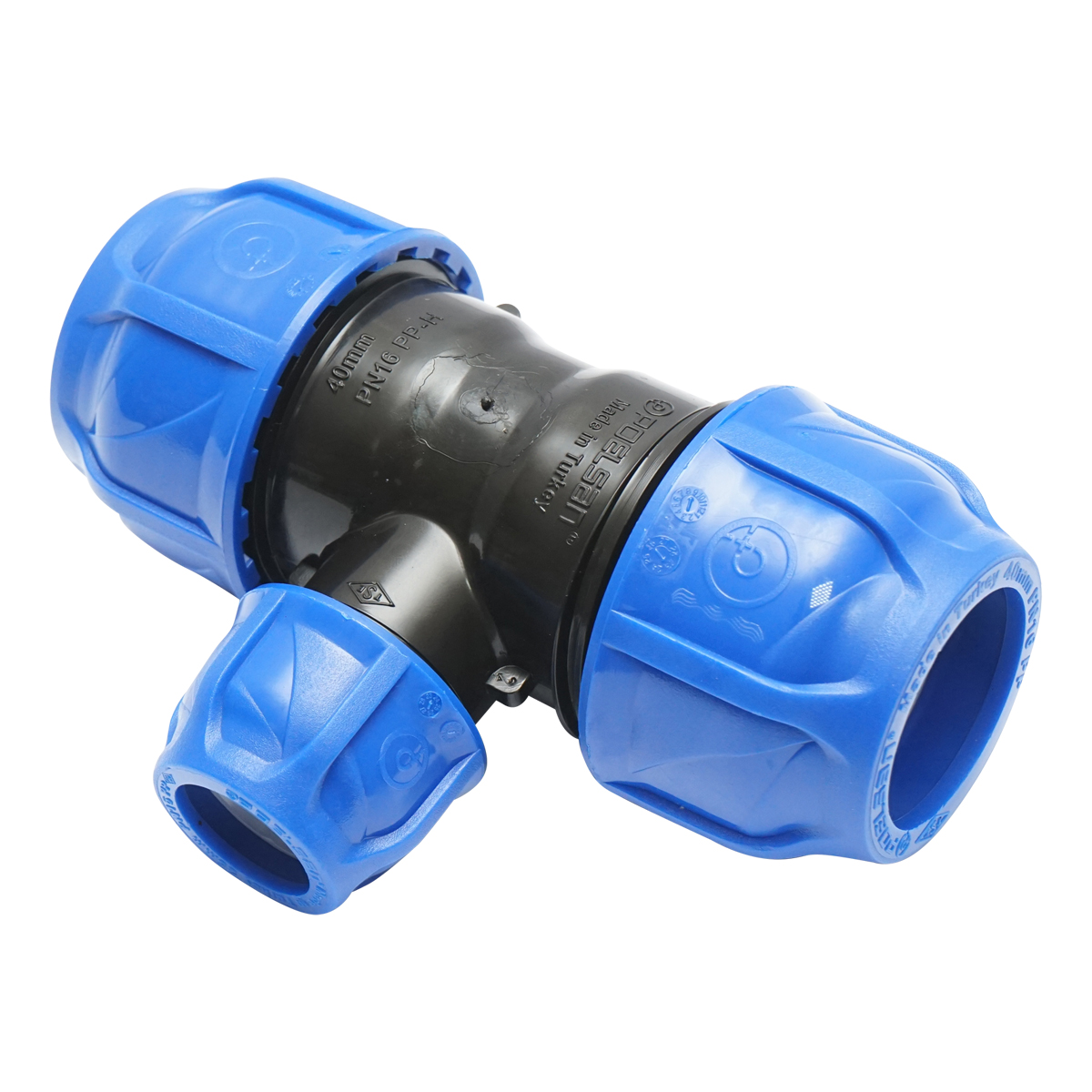 Teu compresiune D40x25x40mm, PN6 pentru sisteme de irigatii - imagine 2