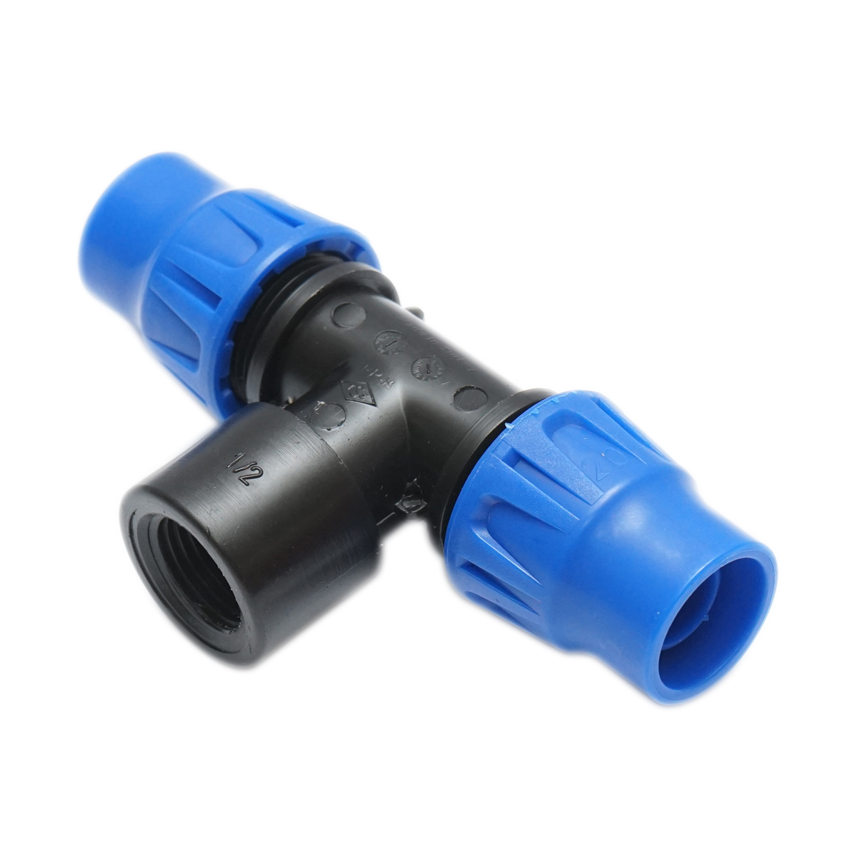 Teu compresiune cu filet interior D20mmx1/2 toll, PN6 pentru sisteme de irigatii - imagine 2