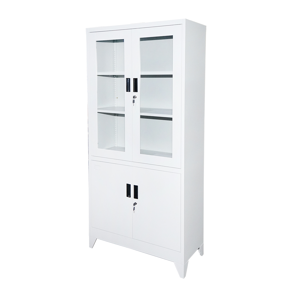 Dulap metalic cu 2 usi de sticla si 2 usi pline securizate 1900x900x400mm