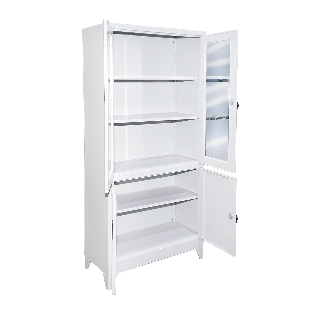 Dulap metalic cu 2 usi de sticla si 2 usi pline securizate 1900x900x400mm - imagine 3