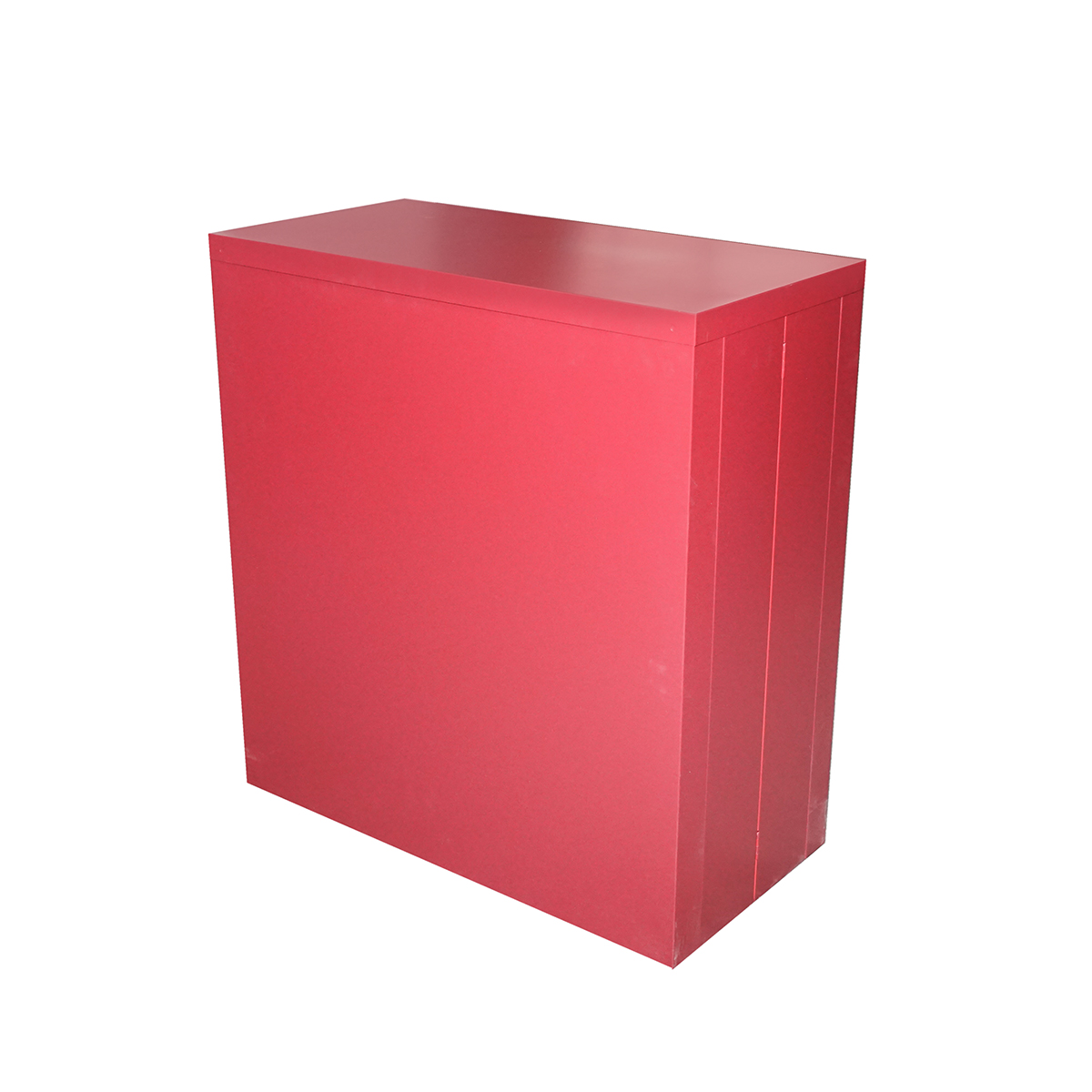 Dulap metalic rosu cu o polita si 2 usi securizate 750x750x350mm - imagine 2