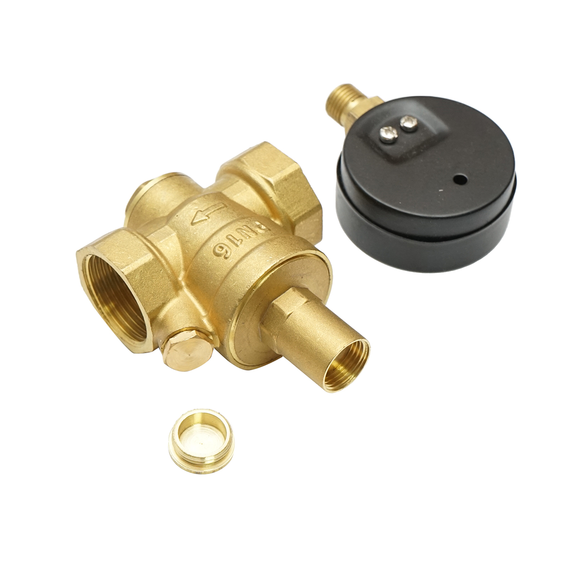 Regulator de reducerea a presiunii apei 1-1 tol, reglabil cu sita filtrare si manometru DN25 pentru instalatii solare rezidentiale - imagine 3