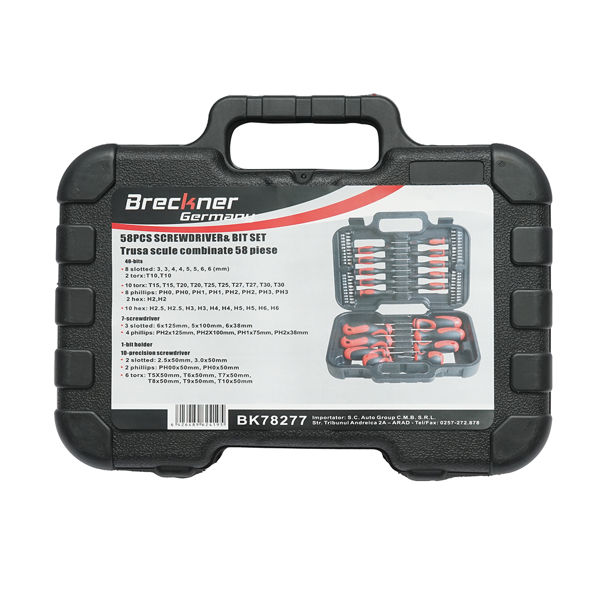 Trusa surubelnite si biti combinate 58 piese Breckner Germany - imagine 2
