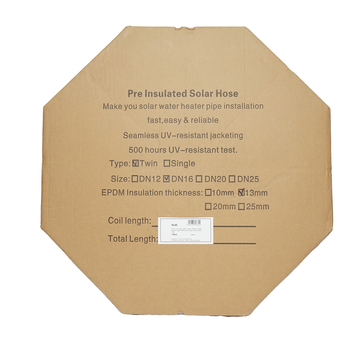 Teava 10m dubla din inox DN16-3/4 gofrata, flexibila, izolat cu cablu pentru sonda temperatura pentru instalatii solare rezidentiale - imagine 4