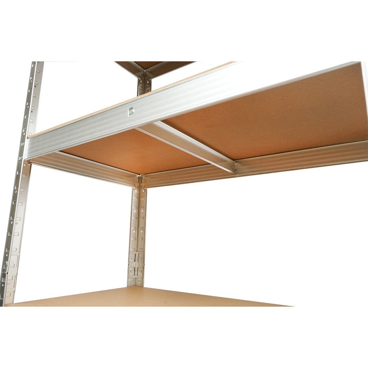 Raft metalic cu 4 polite MDF, 144x70x40cm, 50kg/polita, montaj fara suruburi Breckner Germany - imagine 5
