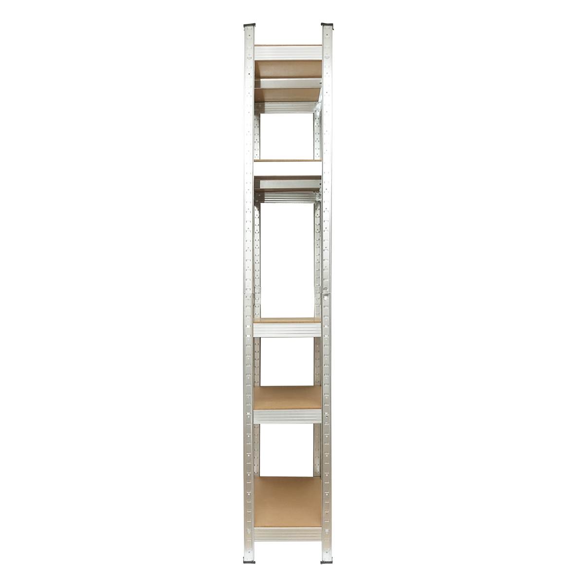 Raft metalic cu 5 polite MDF, 180x60x30cm, 100kg/polita, montaj fara suruburi Breckner Germany - imagine 3