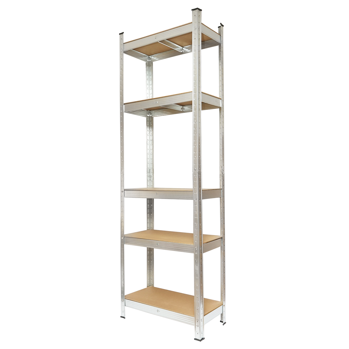 Raft metalic cu 5 polite MDF, 180x60x30cm, 100kg/polita, montaj fara suruburi Breckner Germany - imagine 2