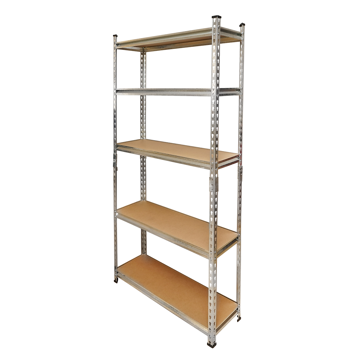 Raft metalic cu 5 polite MDF, 180x90x30cm, 120kg/polita, montaj fara suruburi Breckner Germany - imagine 2