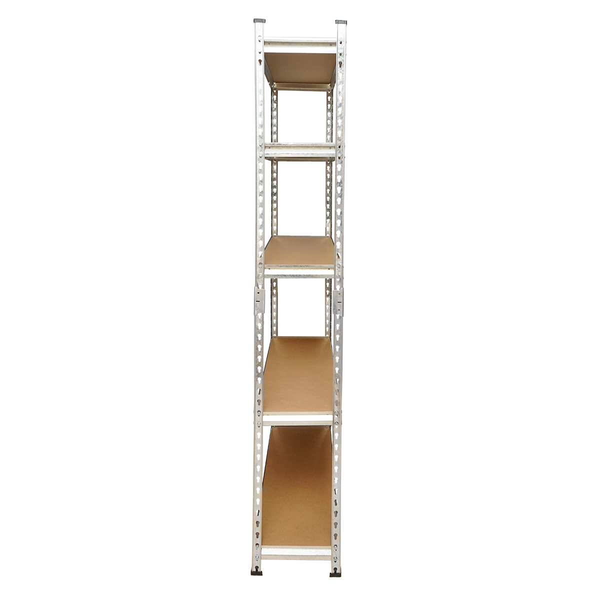 Raft metalic cu 5 polite MDF, 180x90x30cm, 120kg/polita, montaj fara suruburi Breckner Germany - imagine 3