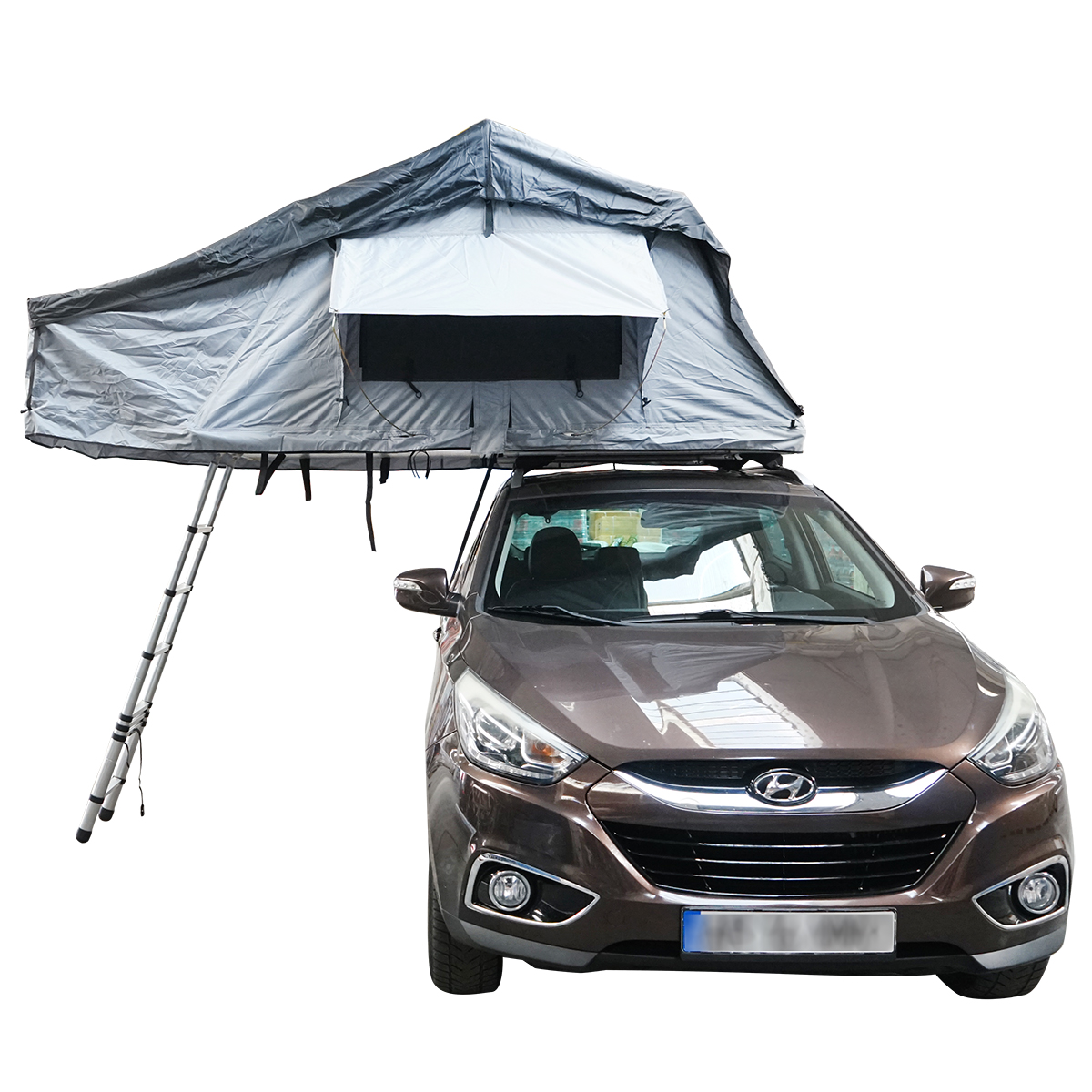 Cort auto impermeabil pentru 3 persoane, prindere pe plafon cu extensie, plaforma si scara - imagine 3