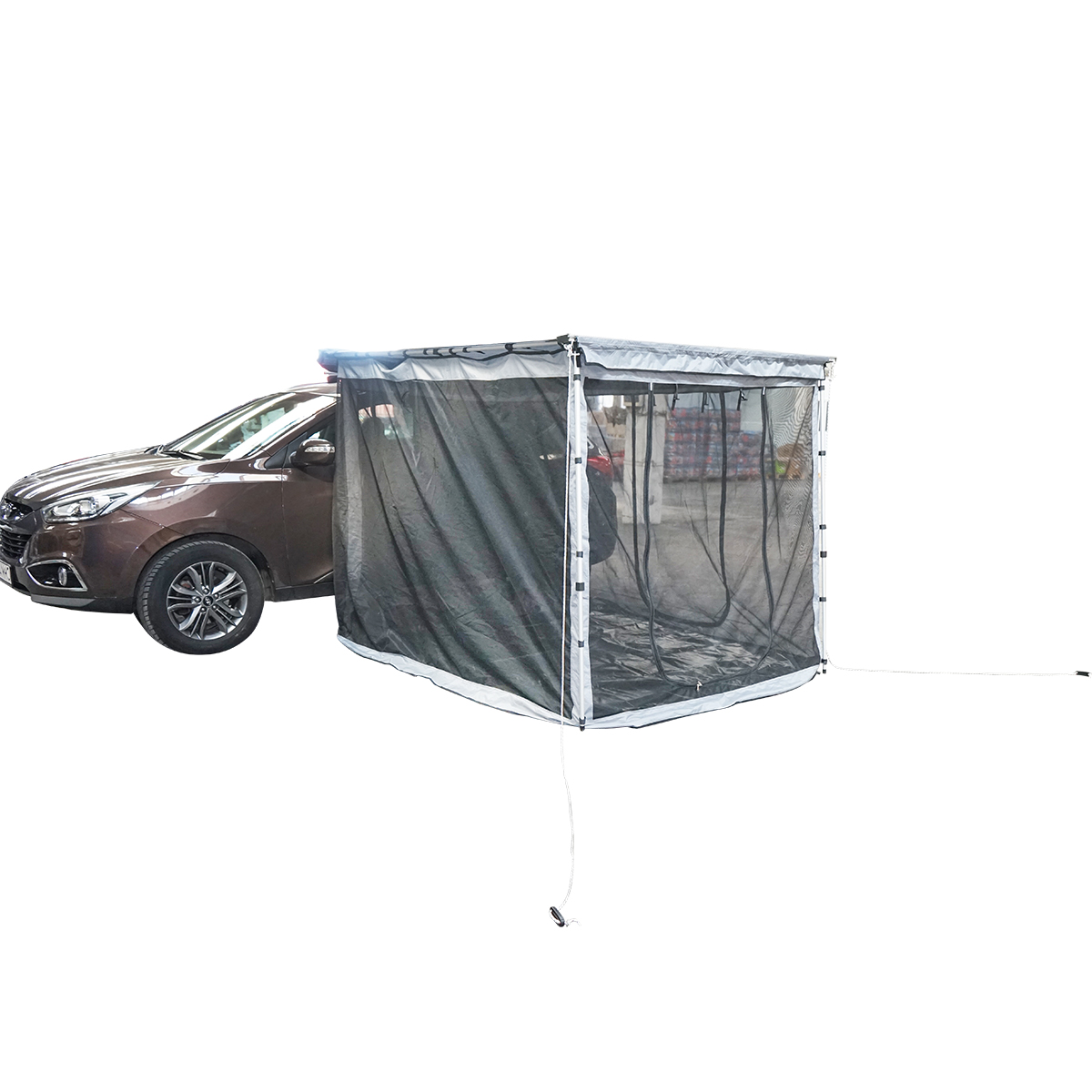 Cort umbrar lateral auto 200x250cm, marchiza, pliabil cu prindere pe plafon	si plasa anti insecte
