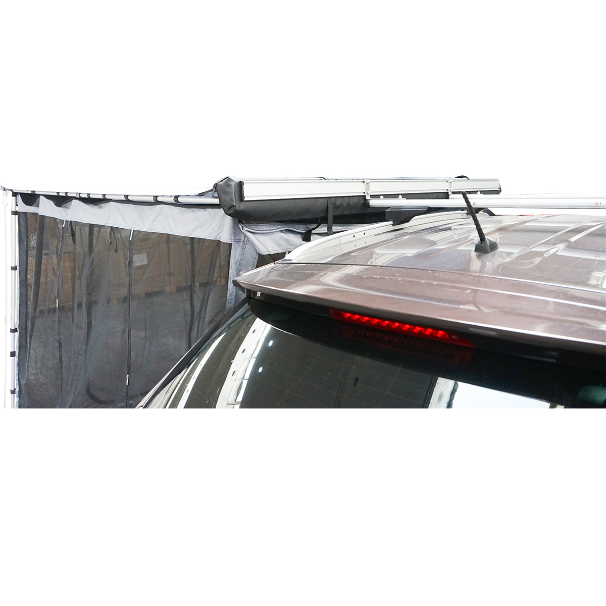 Cort umbrar lateral auto 200x250cm, marchiza, pliabil cu prindere pe plafon	si plasa anti insecte - imagine 3