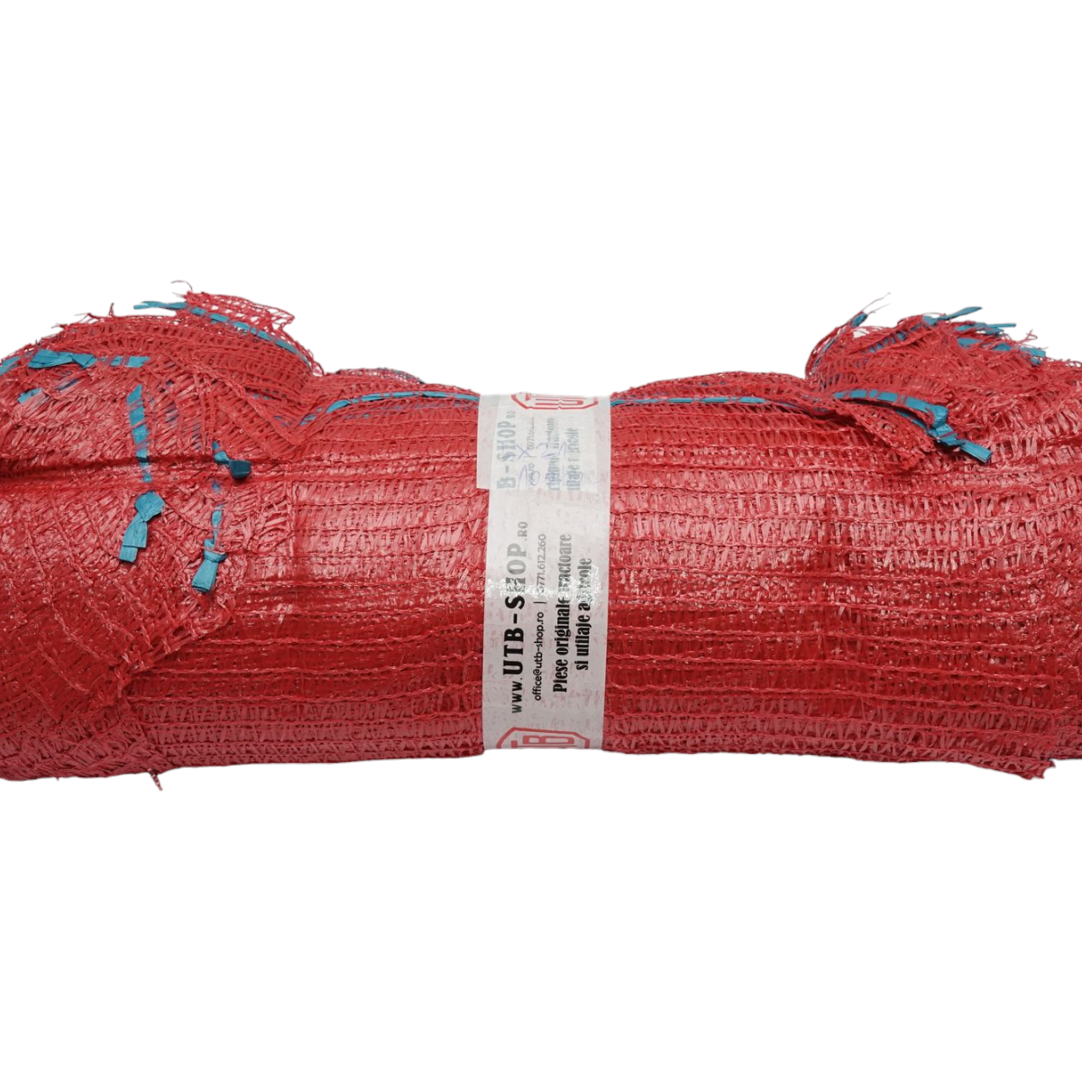 Sac plasa cu maner 600x400mm tip Raschel pentru legume 20Kg rosu - imagine 3