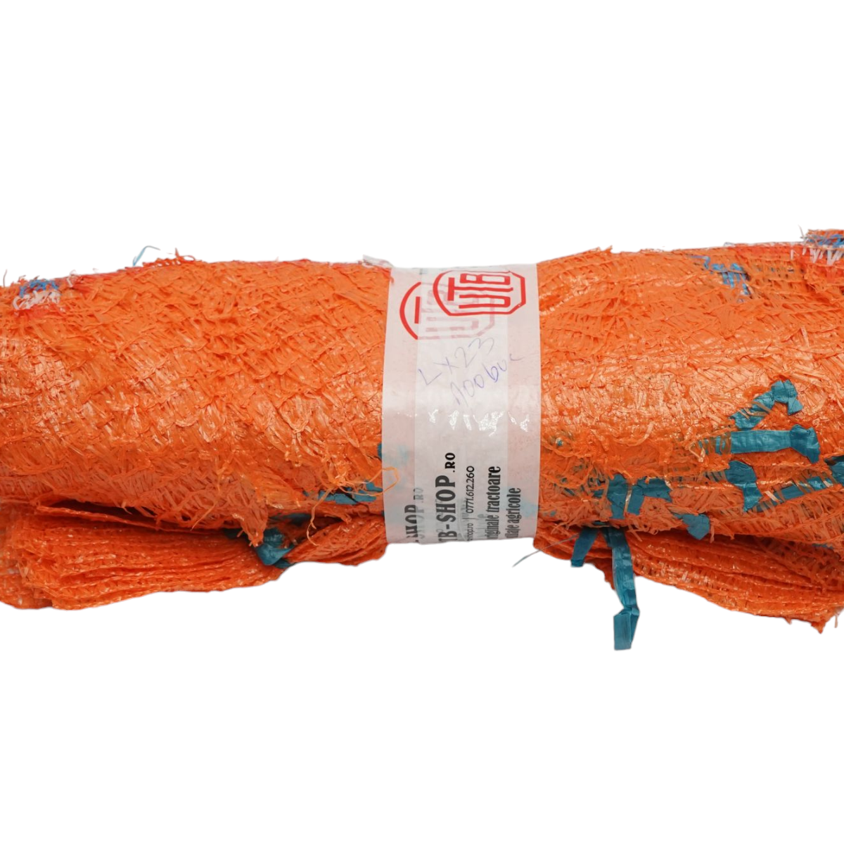 Sac plasa cu maner 270x350mm tip Raschel pentru legume 5Kg portocaliu - imagine 3