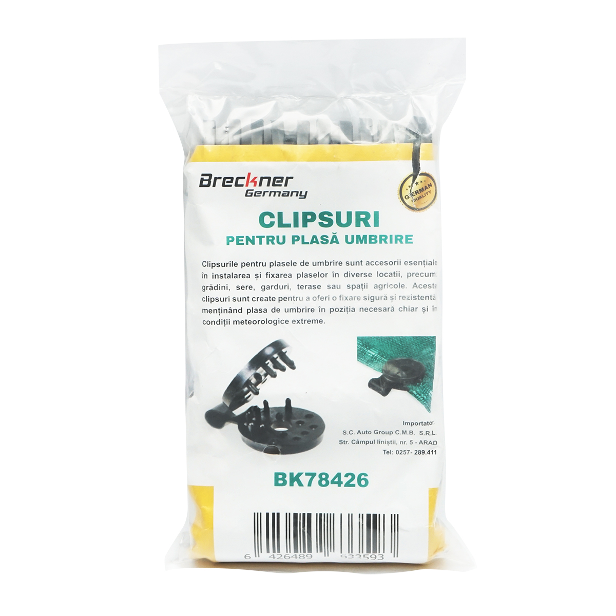 SET 20 buc. Clema rotunda, clips pentru fixare plasa umbrire Breckner Germany - imagine 3