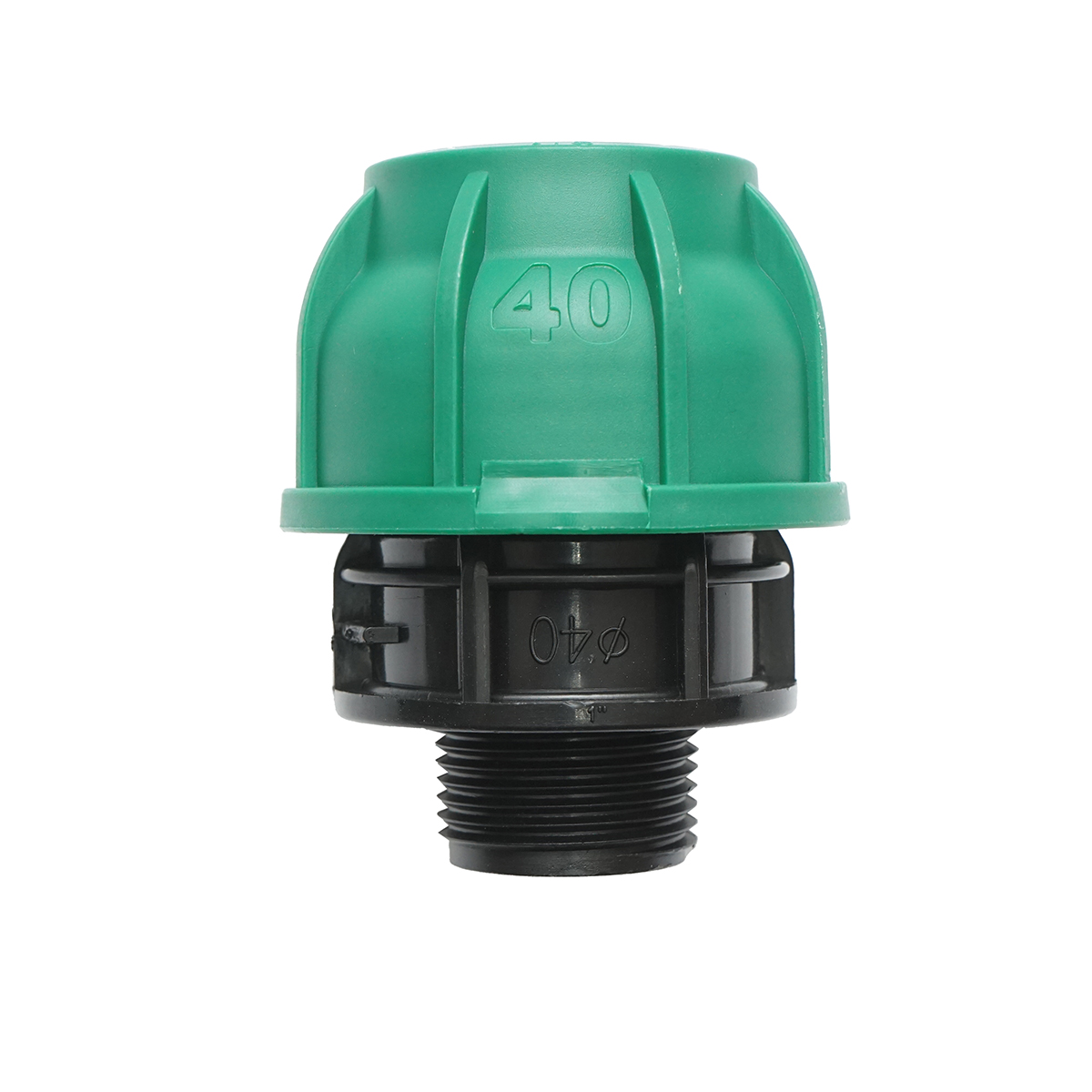 Racord compresiune cu filet exterior D40mmx1 toll, PN10 Bar pentru sisteme de irigatii