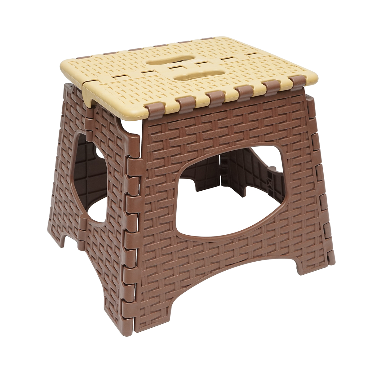 Scaun plastic crem-maro pliabil 286x325x270mm - imagine 2