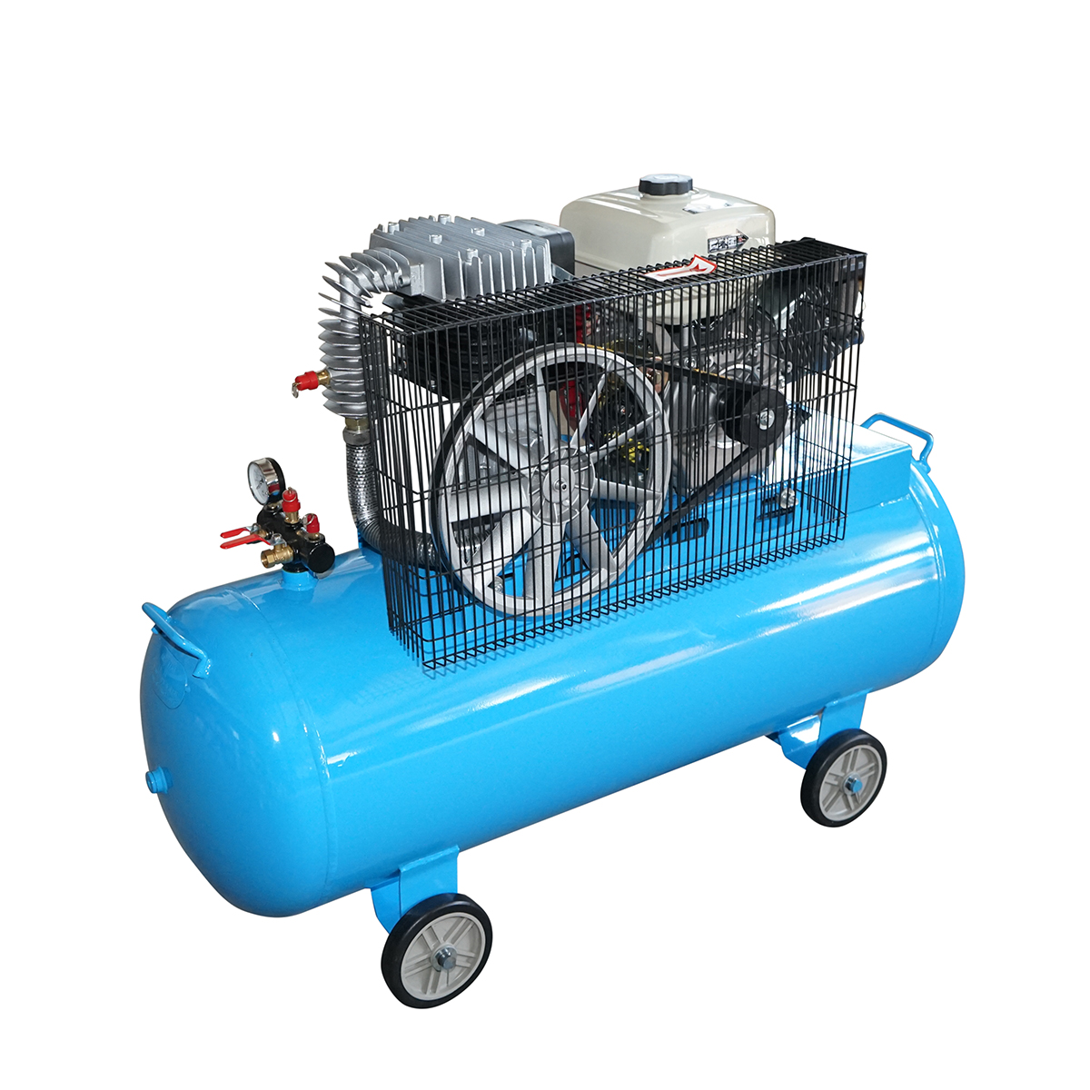 Compresor aer 200L putere 4.8kW/6.5CP presiune 8 Bar, debit 200L/min cu motor pe benzina 15CP si pornire electrica Breckner Germany	 - imagine 2