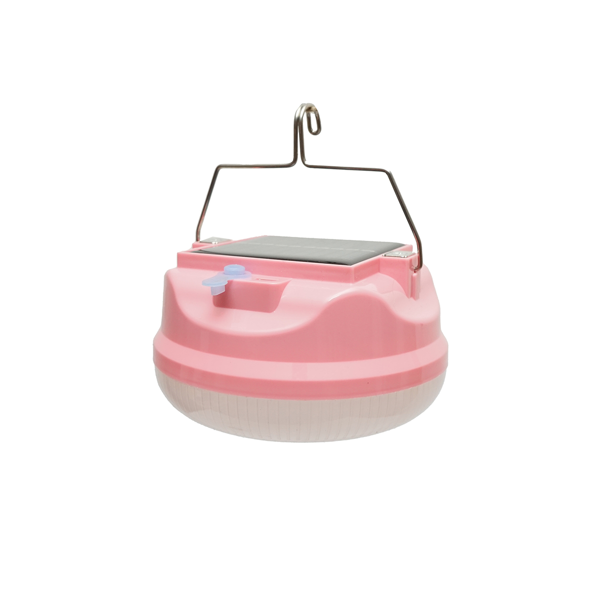 Lampa LED 200W cu panou solar si baterie 2400mA, roz	 - imagine 2