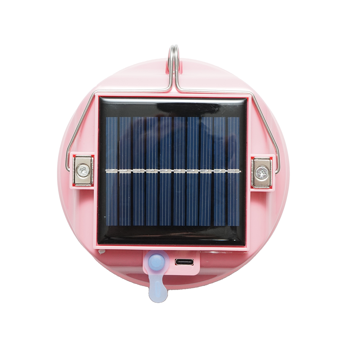 Lampa LED 200W cu panou solar si baterie 2400mA, roz	 - imagine 4