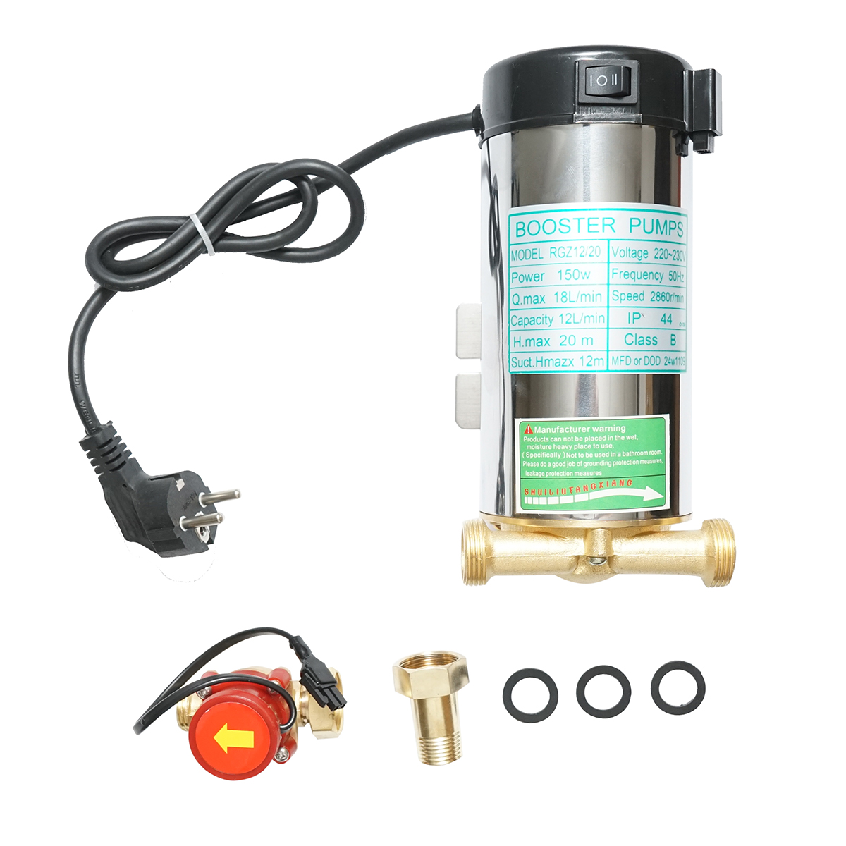 Pompa ridicare presiune apa calda/rece 220V, 150W, compatibila panou solar, 3 bar, X-150 - imagine 3