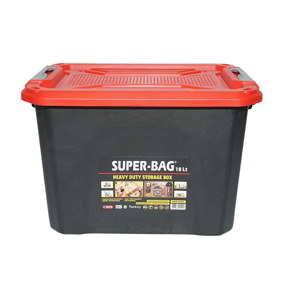 Cutie, lada depozitare heavy duty 18L cu capac, rosie 385x295x260mm Breckner Germany