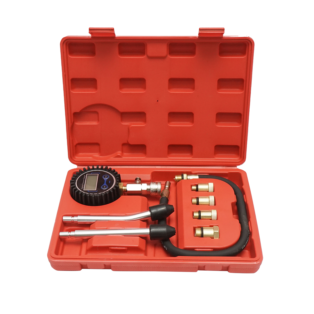 Trusa tester compresie motoare benzina cu manometru digital 0-20 bar Breckner Germany