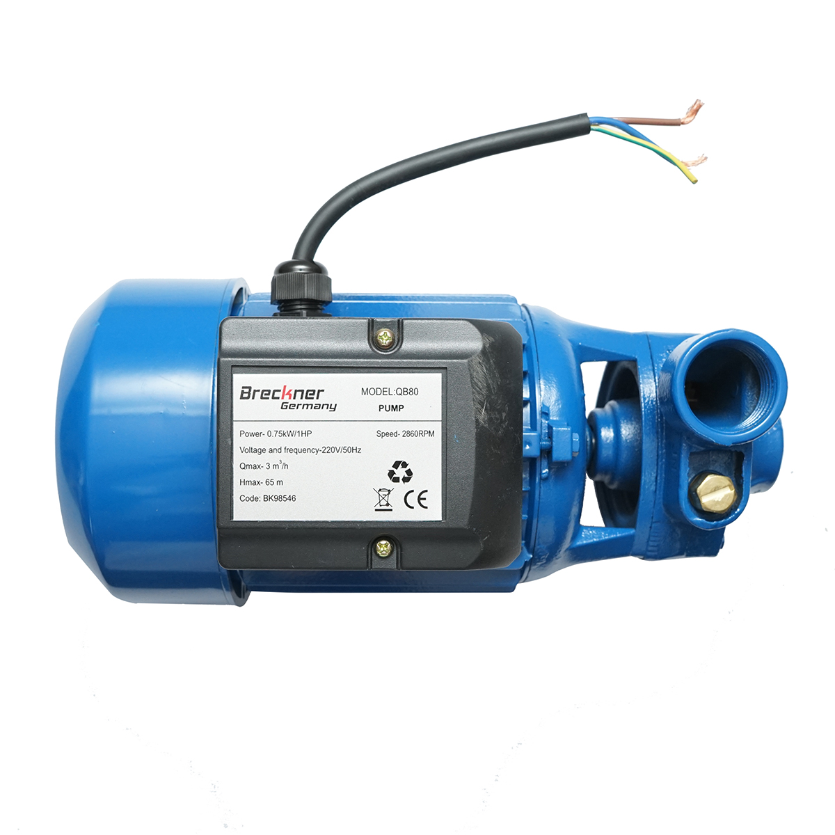 Pompa apa de suprafata, 750W, 45L/min, adancime 50m, 220V QB80 Breckner Germany - imagine 4