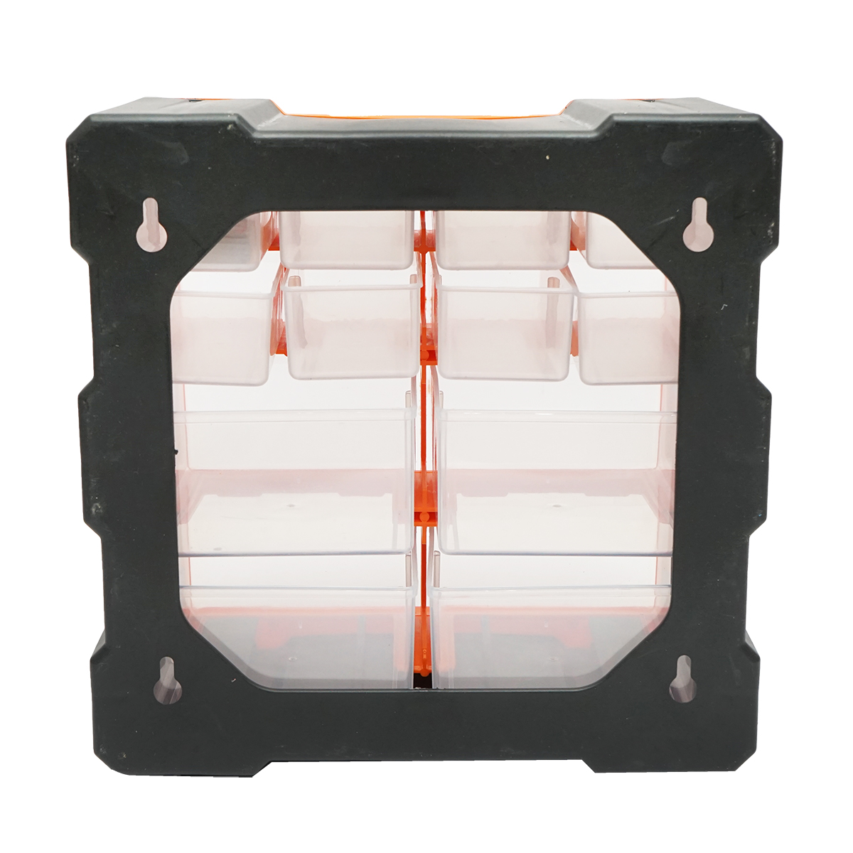 Cutie depozitare portocalie din plastic modulara, 12 sertare 267x262x157mm Breckner Germany - imagine 2