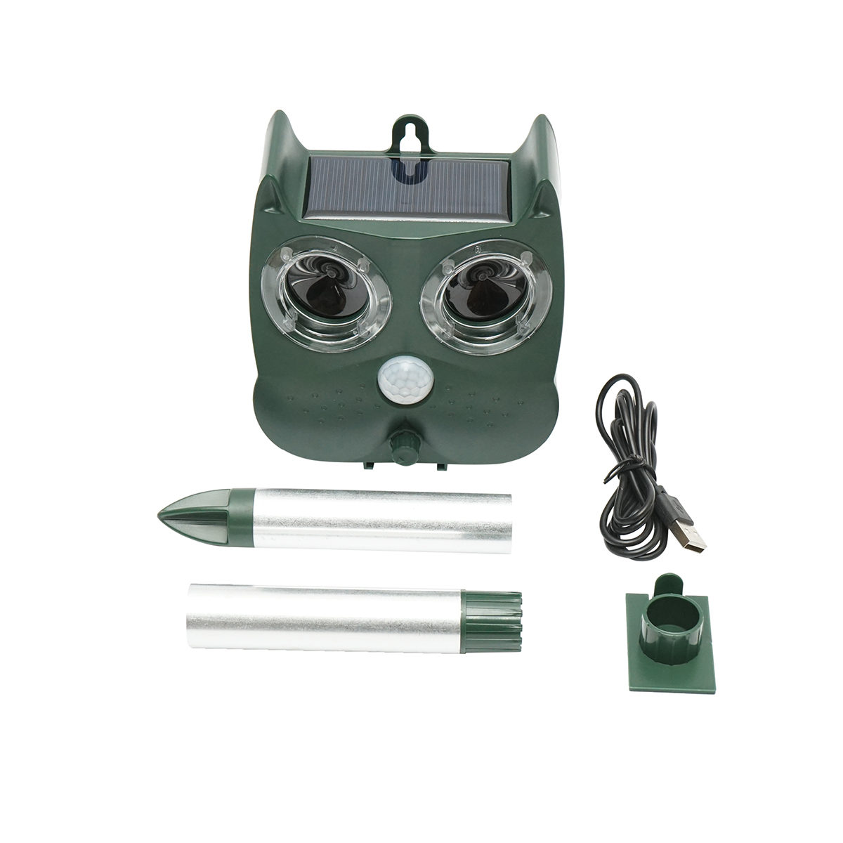 Aparat solar cu senzor de miscare, ultrasunete si lumini pentru alungarea animalelor - imagine 2