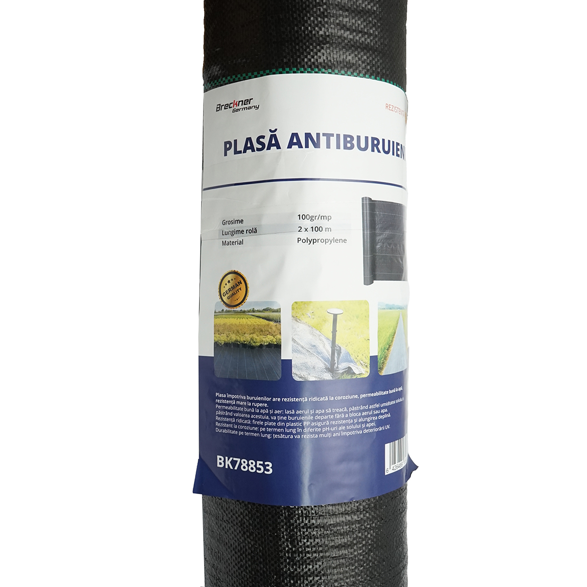 Plasa mulcire, anti buruieni 2x100m, 100gr/m2 neagra, permiabila Breckner Germany - imagine 3