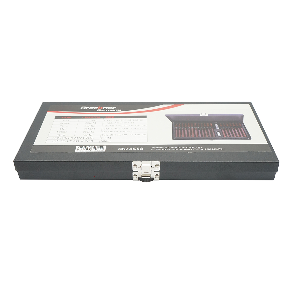 Trusa chei imbus, biti torx, hex si spline 40 piese otel S2 Breckner Germany - imagine 4