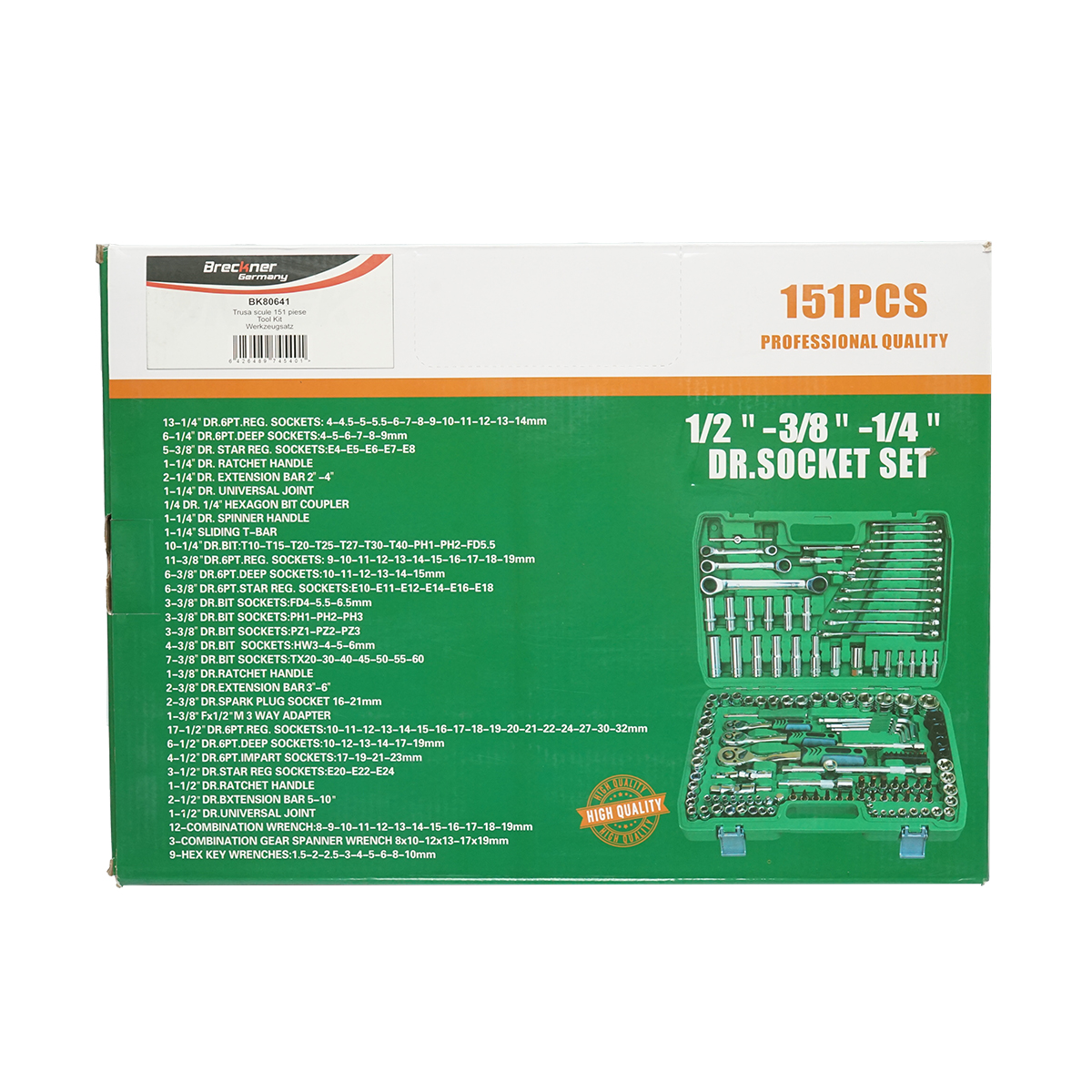 Trusa chei combinate, tubulare, fixe, torx, imbus antrenor cu clichet 151 piese Breckner Germany - imagine 2
