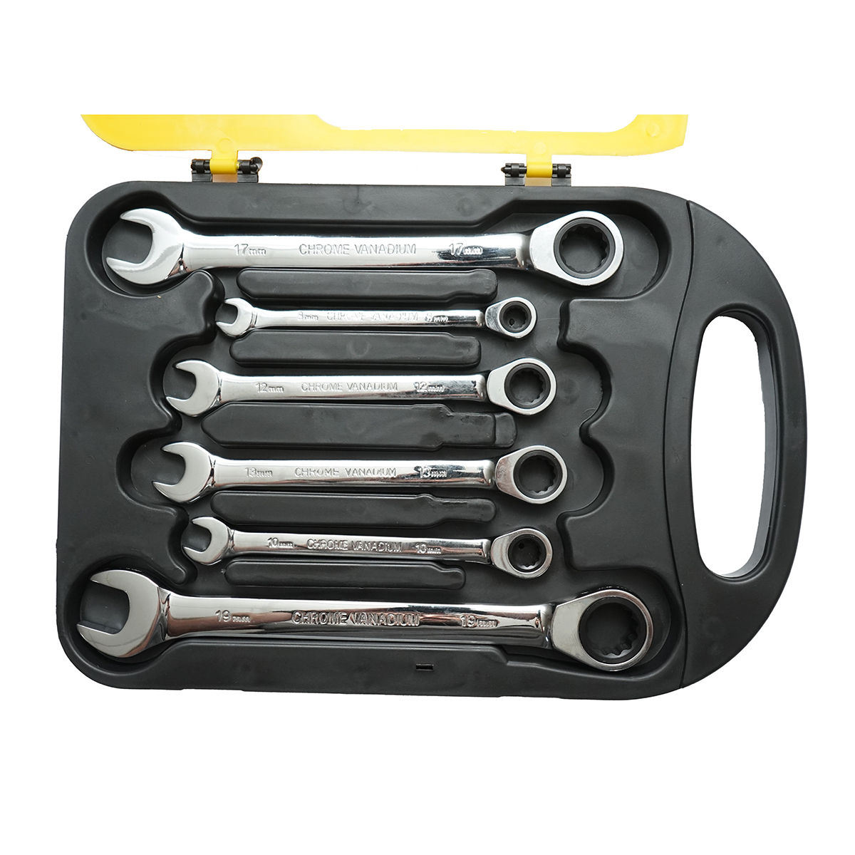 Trusa chei combinate fixe si inelare cu clichet 8-19mm 7 piese Breckner Germany - imagine 4