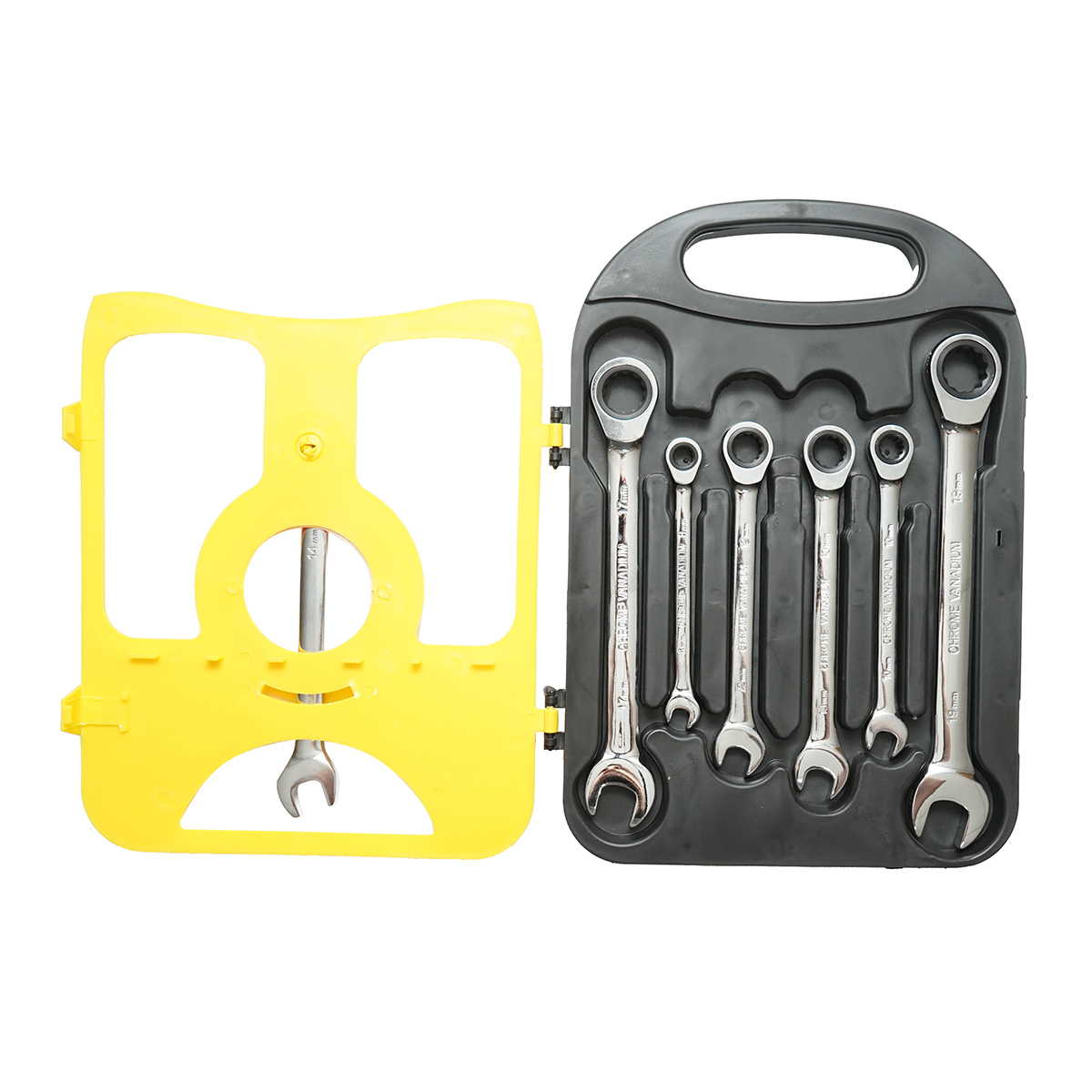 Trusa chei combinate fixe si inelare cu clichet 8-19mm 7 piese Breckner Germany - imagine 3