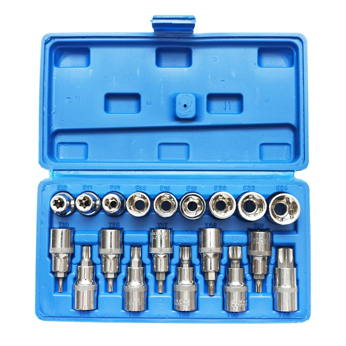 Trusa chei tubulare E-Torx, profil biti TX 19 piese Breckner Germany - imagine 3