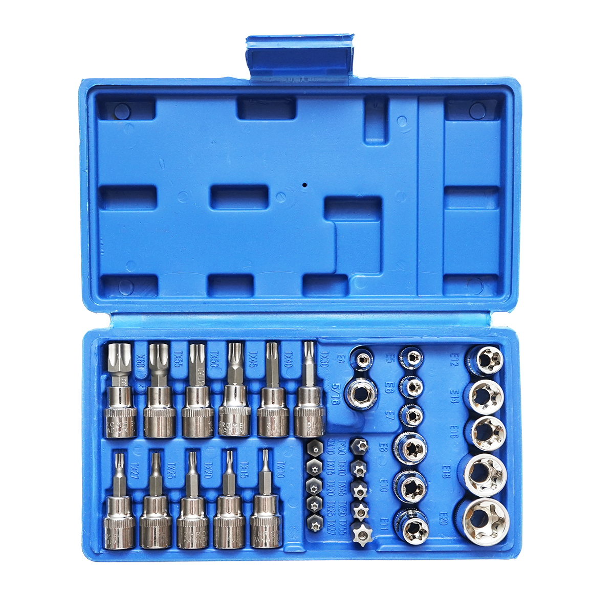 Trusa chei tubulare E-Torx, profil biti TX 34 piese Breckner Germany - imagine 3