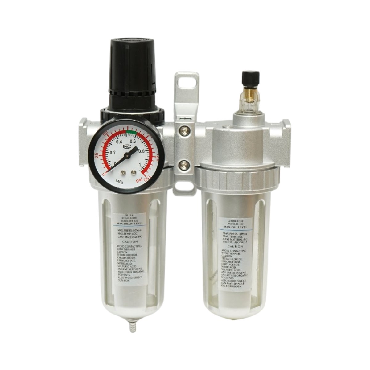 Filtru aer si ungator cu regulator de presiune max. 1 MPa, racord 1/2 inch