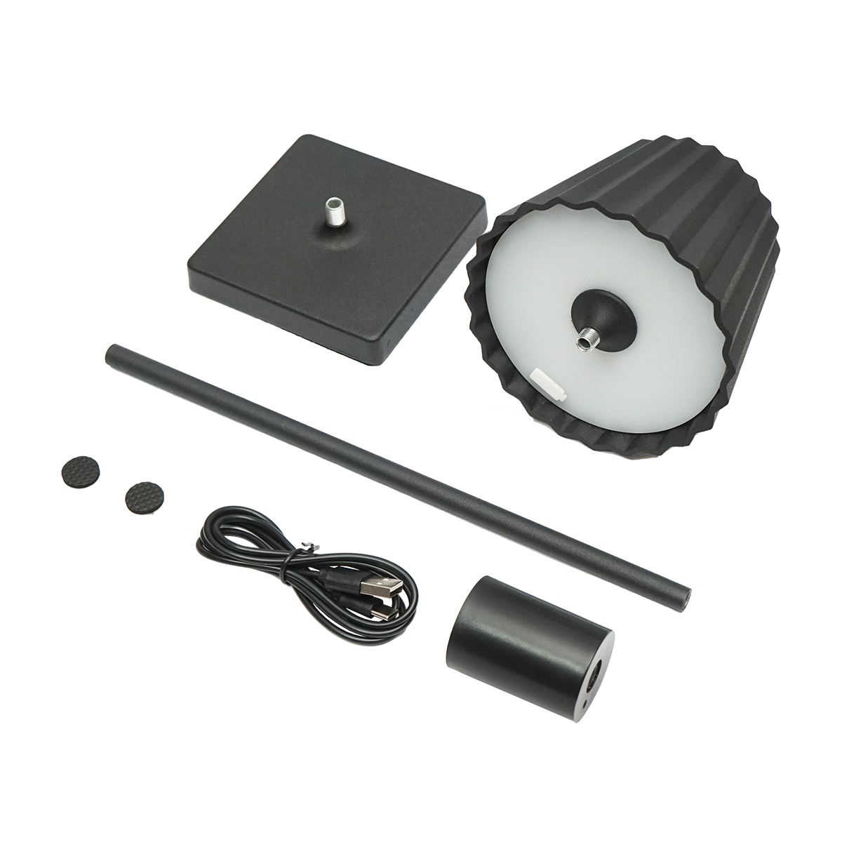 Lampa de masa LED 3W neagra, baterie 3.7V/1800mAh, reincarcabila USB 5V/1A Breckner Germany - imagine 2