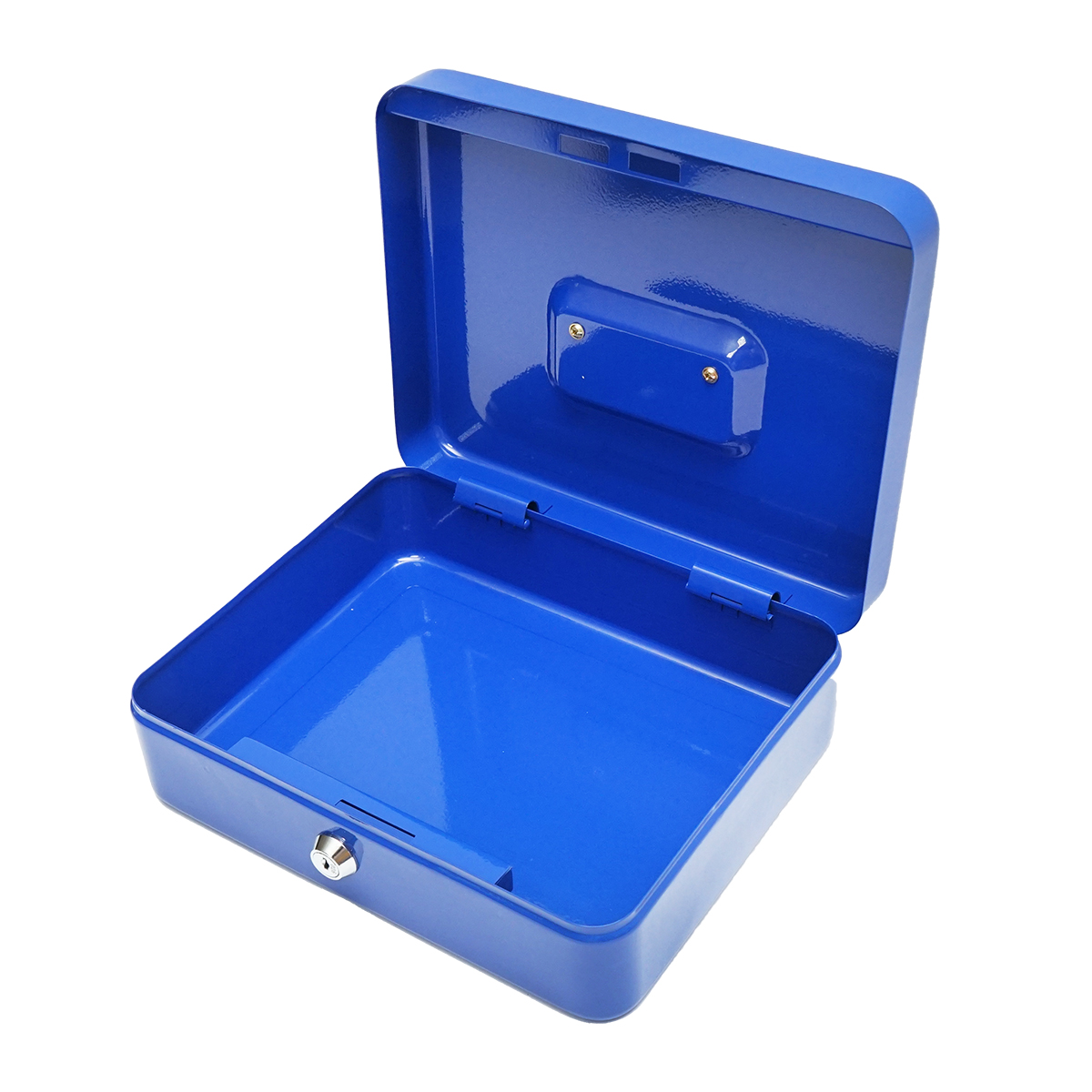 Caseta metalica pentru pentru bani cu incuietoare si 2 chei albastra 250x200x90mm - imagine 5