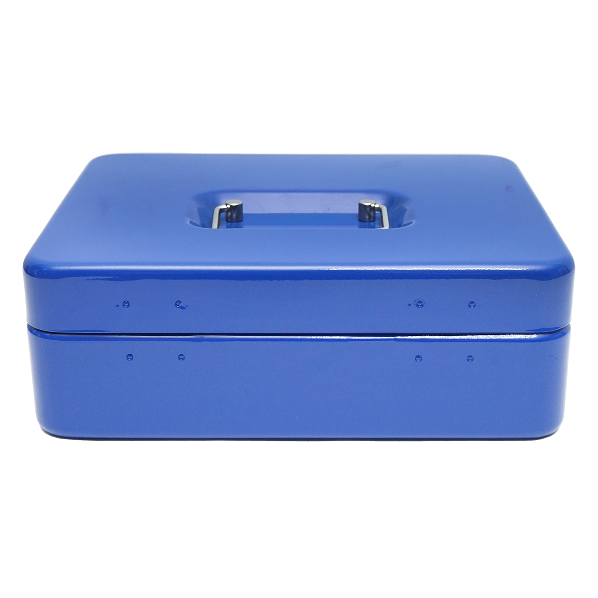 Caseta metalica pentru pentru bani cu incuietoare si 2 chei albastra 250x200x90mm - imagine 4
