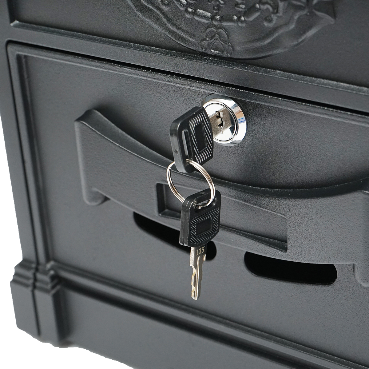 Cutie postala everest, negru antracit 410X260X90mm cu 2 chei si accesorii de prindere - imagine 5