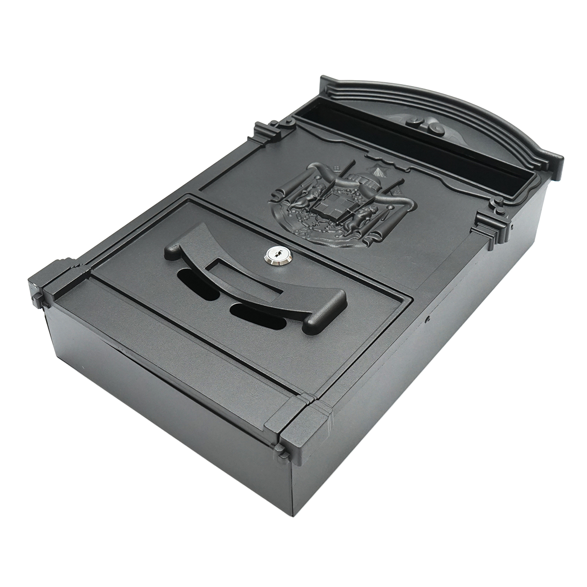Cutie postala everest, negru antracit 410X260X90mm cu 2 chei si accesorii de prindere - imagine 4