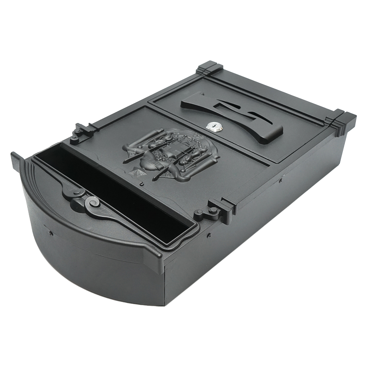 Cutie postala everest, negru antracit 410X260X90mm cu 2 chei si accesorii de prindere - imagine 3